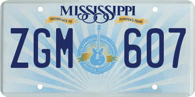 MS license plate ZGM607