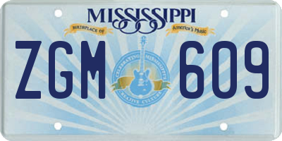 MS license plate ZGM609