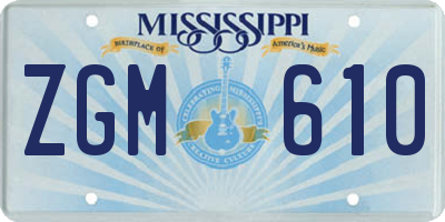 MS license plate ZGM610