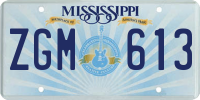MS license plate ZGM613