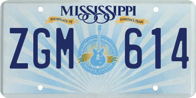 MS license plate ZGM614
