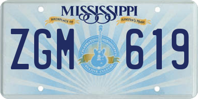MS license plate ZGM619