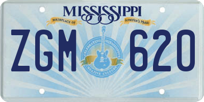 MS license plate ZGM620