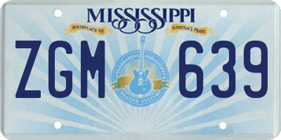 MS license plate ZGM639