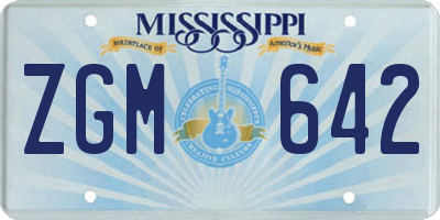 MS license plate ZGM642