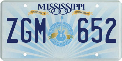 MS license plate ZGM652