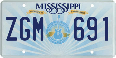 MS license plate ZGM691