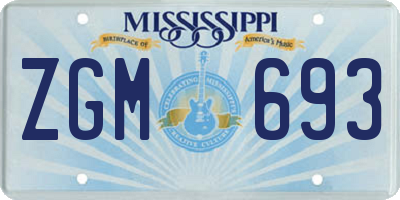 MS license plate ZGM693