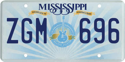 MS license plate ZGM696