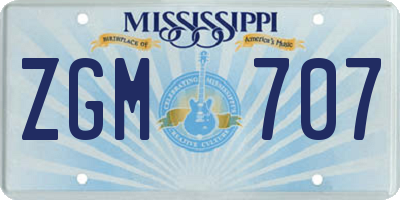MS license plate ZGM707