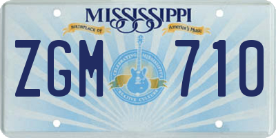 MS license plate ZGM710