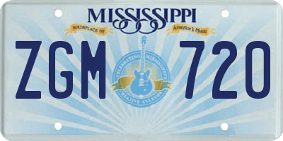 MS license plate ZGM720