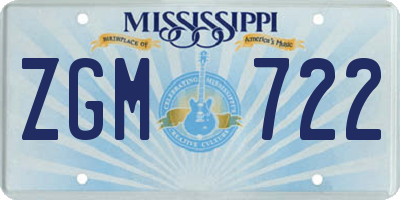 MS license plate ZGM722
