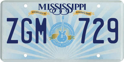 MS license plate ZGM729