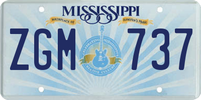 MS license plate ZGM737