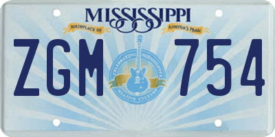 MS license plate ZGM754