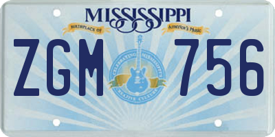 MS license plate ZGM756