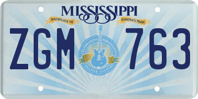 MS license plate ZGM763