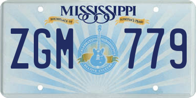 MS license plate ZGM779
