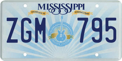 MS license plate ZGM795