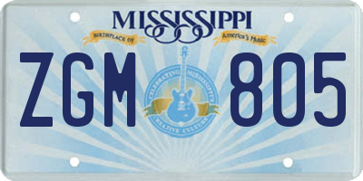 MS license plate ZGM805