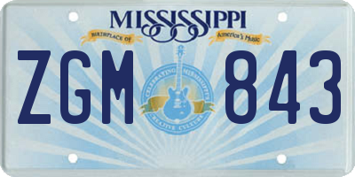 MS license plate ZGM843