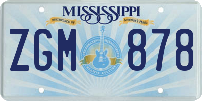 MS license plate ZGM878