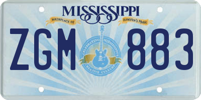 MS license plate ZGM883