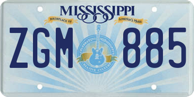 MS license plate ZGM885