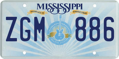 MS license plate ZGM886