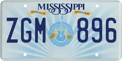 MS license plate ZGM896