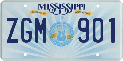 MS license plate ZGM901