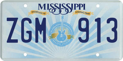 MS license plate ZGM913