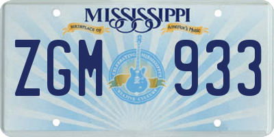 MS license plate ZGM933
