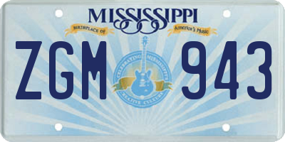 MS license plate ZGM943