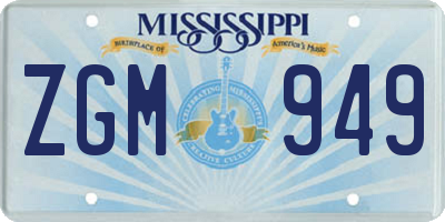 MS license plate ZGM949