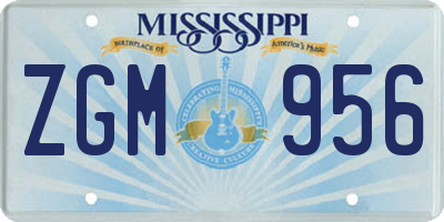 MS license plate ZGM956