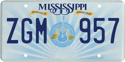 MS license plate ZGM957
