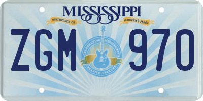 MS license plate ZGM970