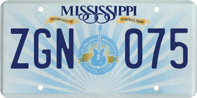 MS license plate ZGN075