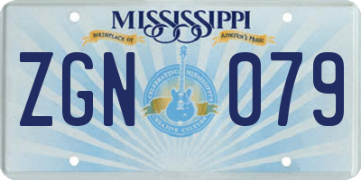 MS license plate ZGN079