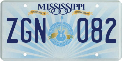 MS license plate ZGN082