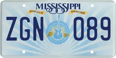 MS license plate ZGN089