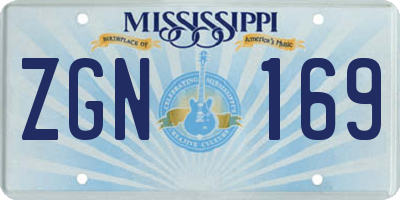 MS license plate ZGN169