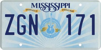 MS license plate ZGN171