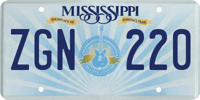 MS license plate ZGN220