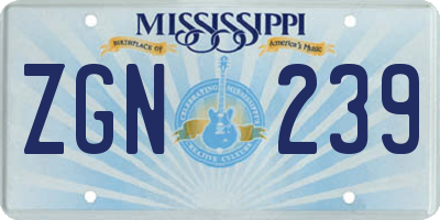 MS license plate ZGN239