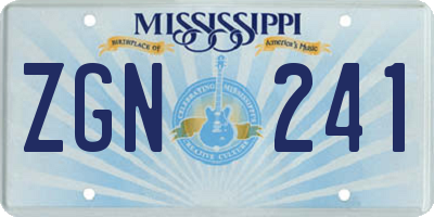 MS license plate ZGN241