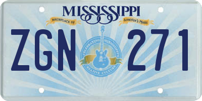 MS license plate ZGN271