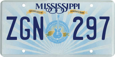 MS license plate ZGN297